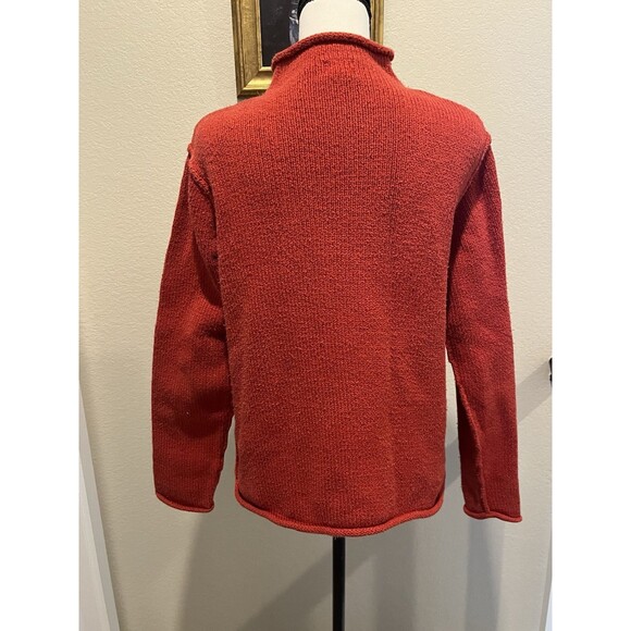 Calvin Klein Vintage Turtleneck Knit Sweater Large 100% Cotton Rolled Hem - Picture 5 of 7